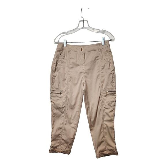 Chico's Luxe Twill Utility Cropped Cargo Pants Size 00/US XS-2 Color Kha… - Picture 1 of 10